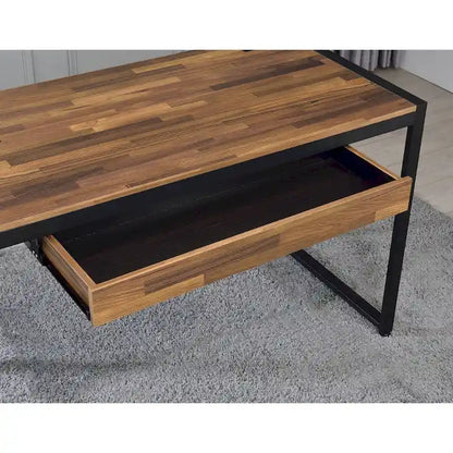 Bureau d'ordinateur contemporain en acier de 50 pouces avec ports USB de Furniture of America