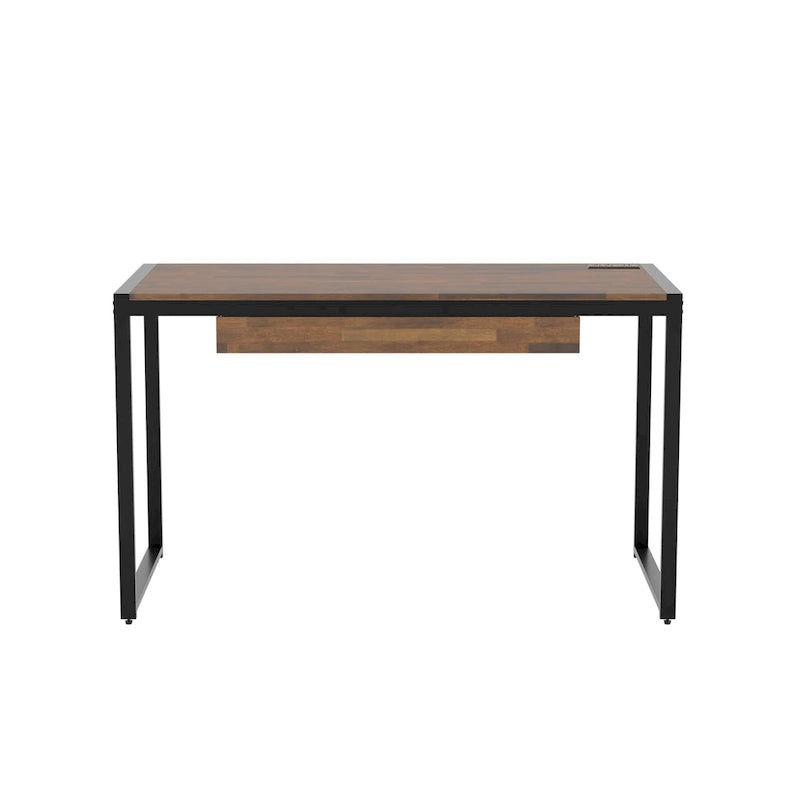Bureau d'ordinateur contemporain en acier de 50 pouces avec ports USB de Furniture of America