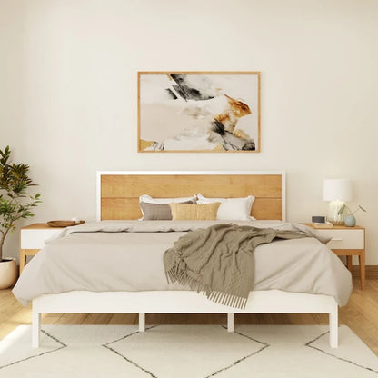Ensemble de chambre à coucher Plank and Beam 3 pièces, lit king-size, avec 2 tables de chevet
