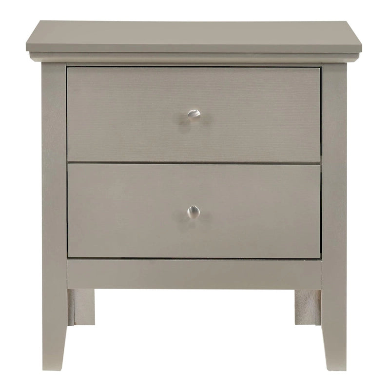 Table de chevet Primo Transitional en bois à 2 tiroirs