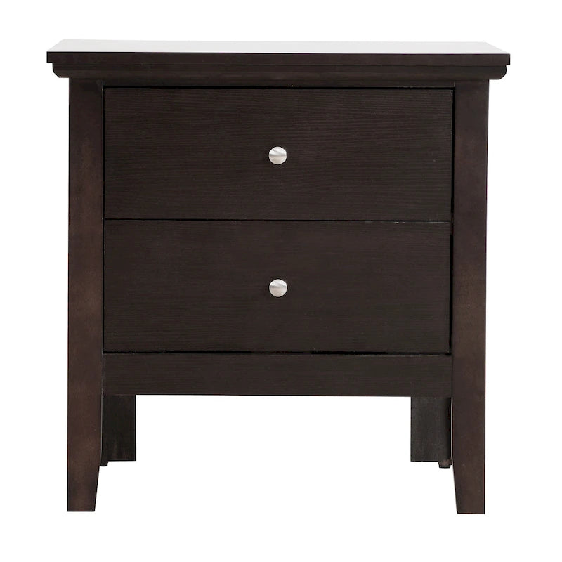 Table de chevet Primo Transitional en bois à 2 tiroirs