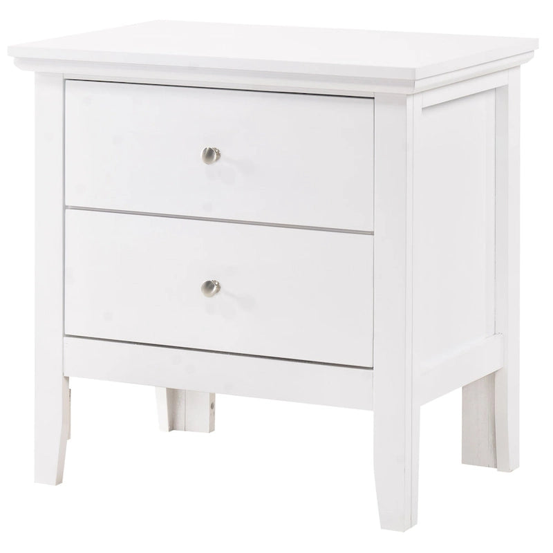 Table de chevet Primo Transitional en bois à 2 tiroirs