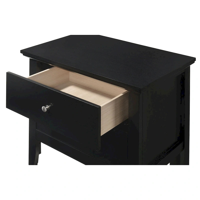 Table de chevet Primo Transitional en bois à 2 tiroirs