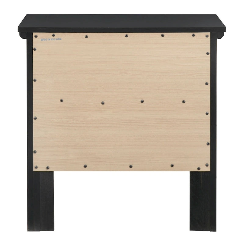 Table de chevet Primo Transitional en bois à 2 tiroirs