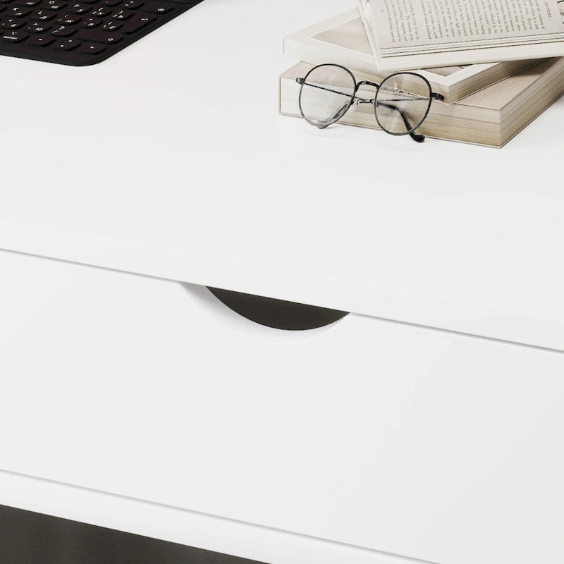 Bureau informatique HOMCOM pour petits espaces, bureau d'écolier, bureau d'angle avec tiroir et étagères de rangement