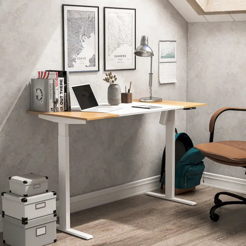 Bureau assis-debout réglable en acier Getty Modern de 47 pouces par Furniture of America