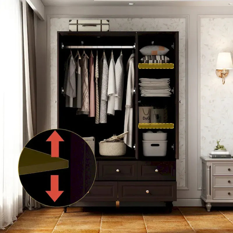 Armoire-penderie laquée de 70,9 cm de haut, placard en bois avec porte miroir