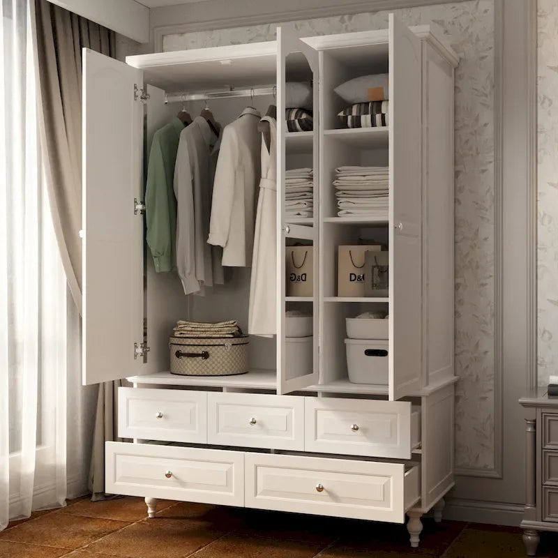 Armoire-penderie laquée de 70,9 cm de haut, placard en bois avec porte miroir