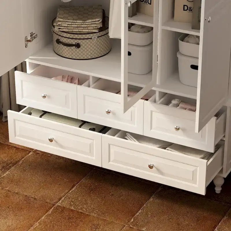 Armoire-penderie laquée de 70,9 cm de haut, placard en bois avec porte miroir