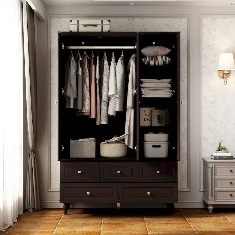 Armoire-penderie laquée de 70,9 cm de haut, placard en bois avec porte miroir