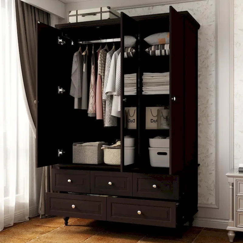 Armoire-penderie laquée de 70,9 cm de haut, placard en bois avec porte miroir