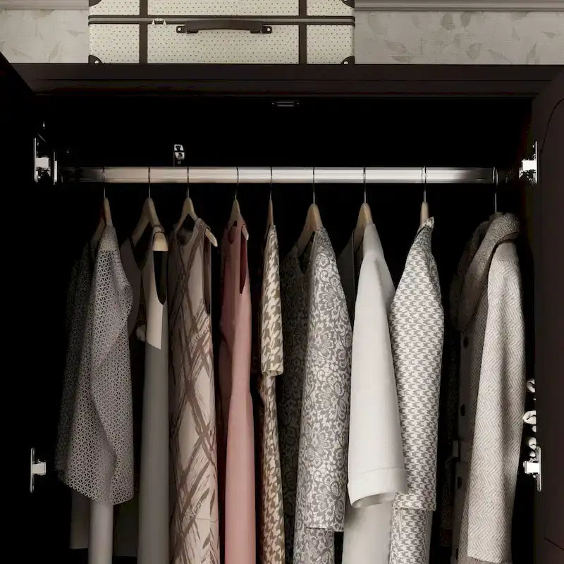 Armoire-penderie laquée de 70,9 cm de haut, placard en bois avec porte miroir