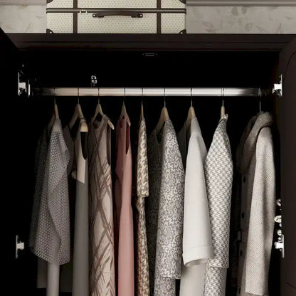 Armoire-penderie laquée de 70,9 cm de haut, placard en bois avec porte miroir