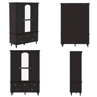 Armoire-penderie laquée de 70,9 cm de haut, placard en bois avec porte miroir