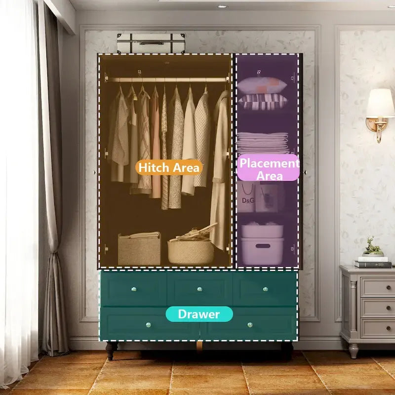 Armoire-penderie laquée de 70,9 cm de haut, placard en bois avec porte miroir