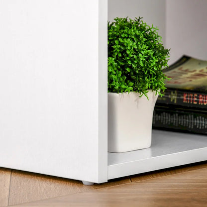 Bureau d'ordinateur HOMCOM 47 moderne pour la maison avec bibliothèque intégrée, table de travail, 3 tiroirs et étagère de rangement - Blanc