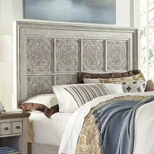 Heartland Antique White King Decorative Panel Headboard