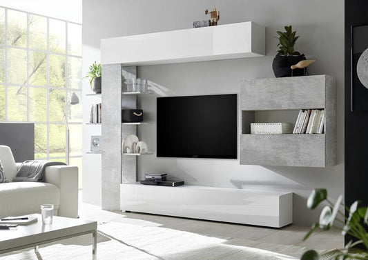 Meuble TV, 295 cm, gris
