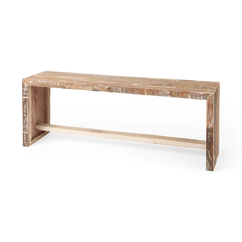Solveig Light Brown Reclaimed Wood Bench - 47 W x 13 D x 18 H