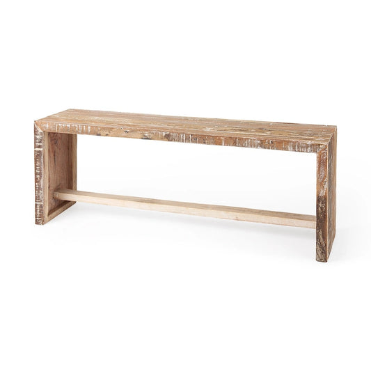 Solveig Light Brown Reclaimed Wood Bench - 47 W x 13 D x 18 H