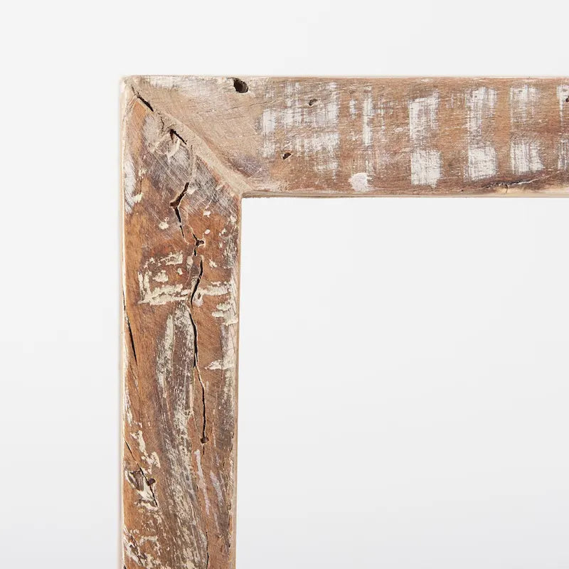 Banc Solveig en bois recyclé brun clair - 47 cm L x 13 cm P x 18 cm H