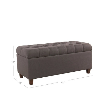 Banc de rangement capitonné Copper Grove Muir