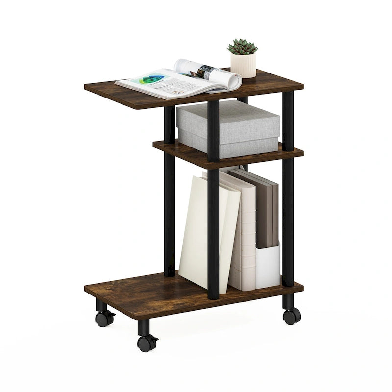 Table d'appoint Furinno Turn-N-Tube en forme de U avec roulettes