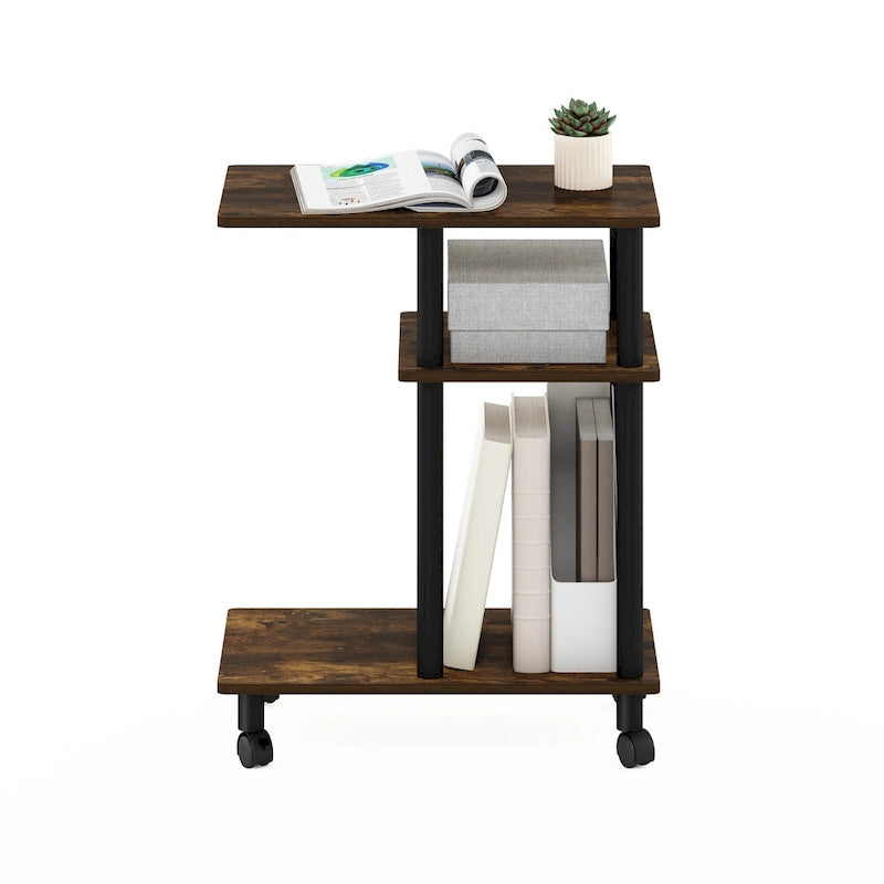 Table d'appoint Furinno Turn-N-Tube en forme de U avec roulettes