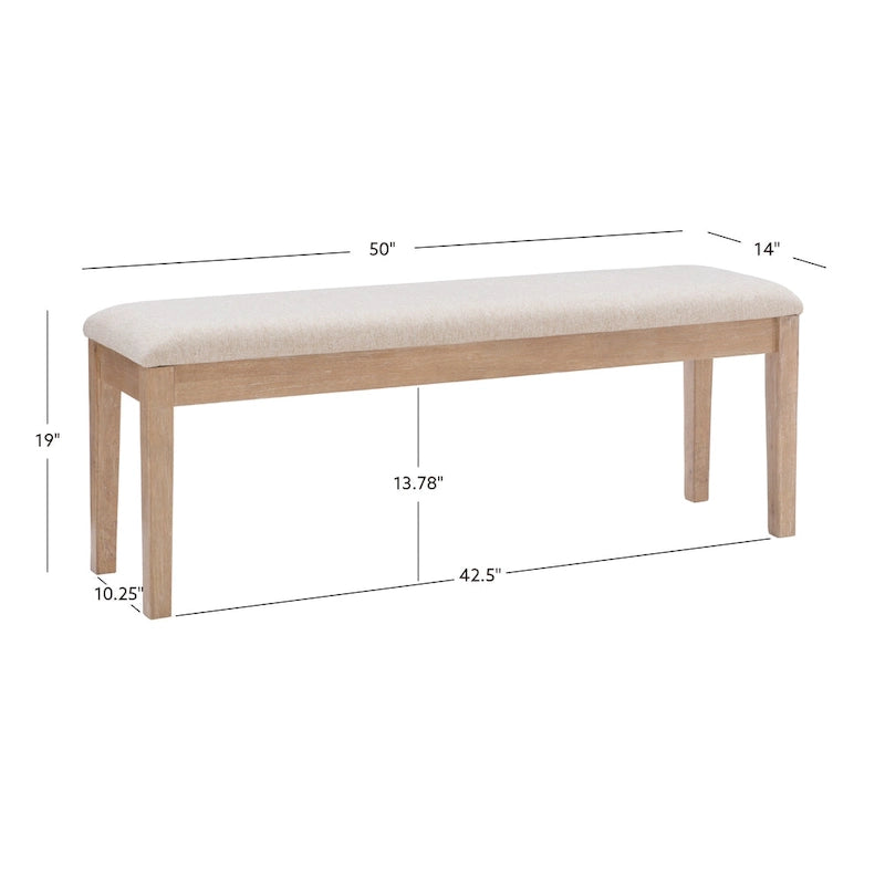 Banc de salle à manger en bois massif de style ferme Dolan