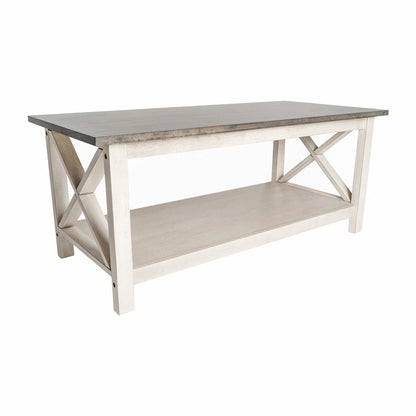 Table basse classique de style campagnard en bois massif