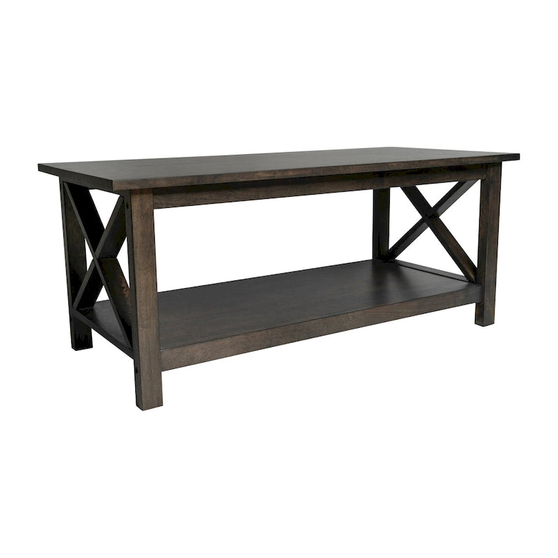 Table basse classique de style campagnard en bois massif