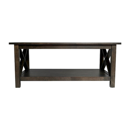 Table basse classique de style campagnard en bois massif
