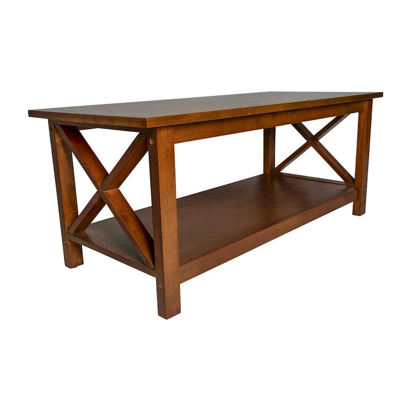 Table basse classique de style campagnard en bois massif