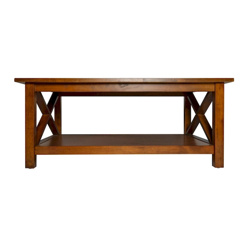 Table basse classique de style campagnard en bois massif