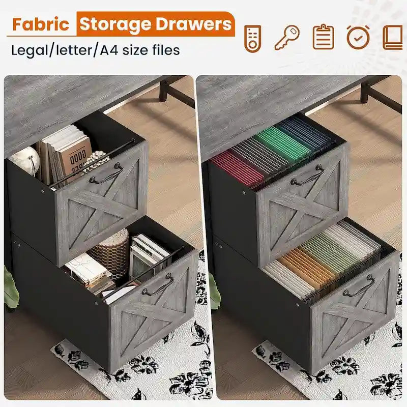 Bureau d'ordinateur en forme de L avec tiroirs, bureau d'angle pour gamer, étagères de rangement