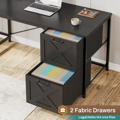 Bureau d'ordinateur en forme de L avec tiroirs, bureau d'angle pour gamer, étagères de rangement