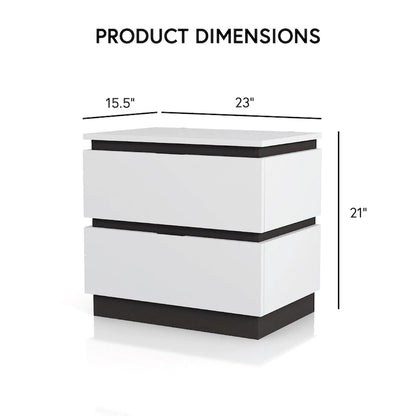 Ensemble de chambre à coucher moderne Conjira en bois blanc, 6 pièces, plateforme (USB) par Furniture of America