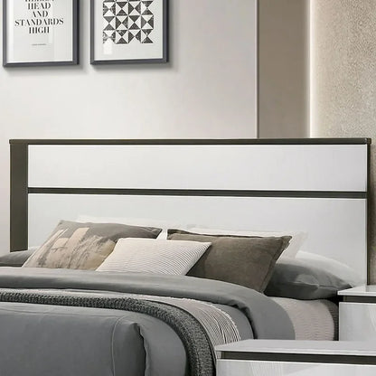 Ensemble de chambre à coucher moderne Conjira en bois blanc, 6 pièces, plateforme (USB) par Furniture of America