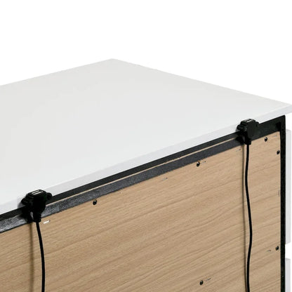 Ensemble de chambre à coucher moderne Conjira en bois blanc, 6 pièces, plateforme (USB) par Furniture of America