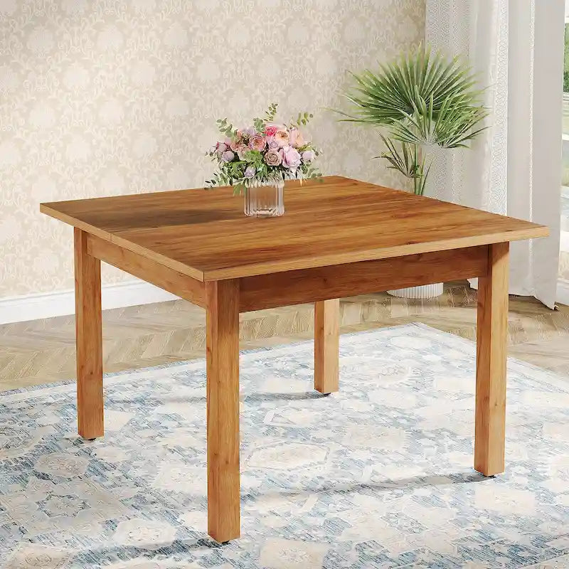 Table de salle à manger carrée de 39,4 cm avec pieds en bois massif pour 4 personnes, petite table de cuisine pour salle à manger