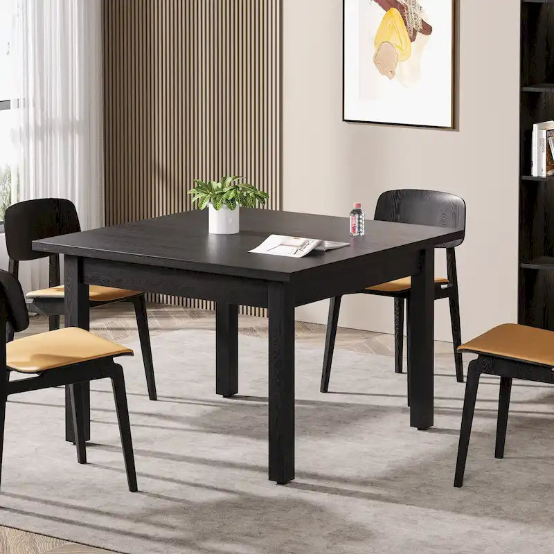 Table de salle à manger carrée de 39,4 cm avec pieds en bois massif pour 4 personnes, petite table de cuisine pour salle à manger