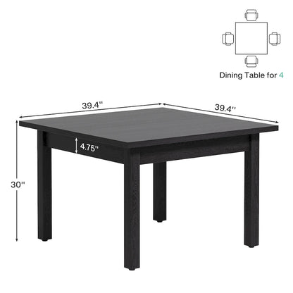 Table de salle à manger carrée de 39,4 cm avec pieds en bois massif pour 4 personnes, petite table de cuisine pour salle à manger