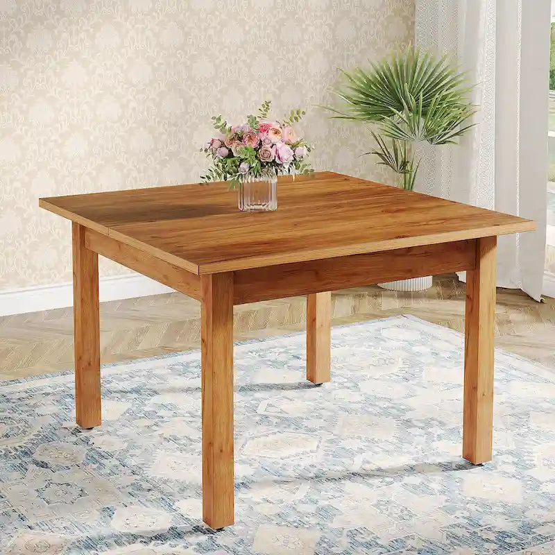 Table de salle à manger carrée de 39,4 cm avec pieds en bois massif pour 4 personnes, petite table de cuisine pour salle à manger