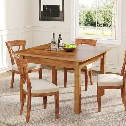 Table de salle à manger carrée de 39,4 cm avec pieds en bois massif pour 4 personnes, petite table de cuisine pour salle à manger