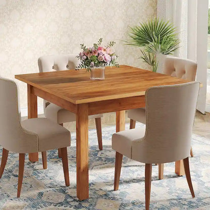 Table de salle à manger carrée de 39,4 cm avec pieds en bois massif pour 4 personnes, petite table de cuisine pour salle à manger
