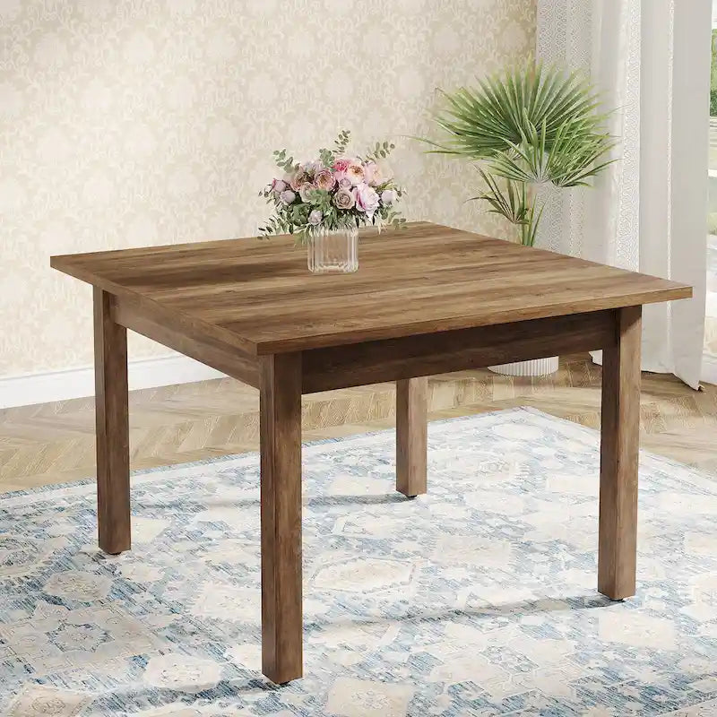 Table de salle à manger carrée de 39,4 cm avec pieds en bois massif pour 4 personnes, petite table de cuisine pour salle à manger