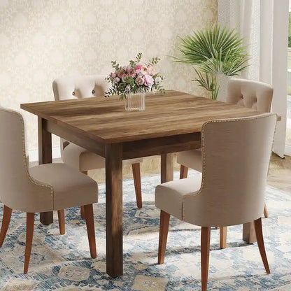 Table de salle à manger carrée de 39,4 cm avec pieds en bois massif pour 4 personnes, petite table de cuisine pour salle à manger