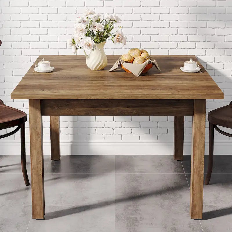 Table de salle à manger carrée de 39,4 cm avec pieds en bois massif pour 4 personnes, petite table de cuisine pour salle à manger
