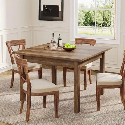 Table de salle à manger carrée de 39,4 cm avec pieds en bois massif pour 4 personnes, petite table de cuisine pour salle à manger