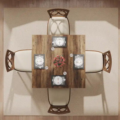 Table de salle à manger carrée de 39,4 cm avec pieds en bois massif pour 4 personnes, petite table de cuisine pour salle à manger